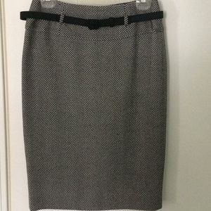 Carlisle herringbone weave wool skirt